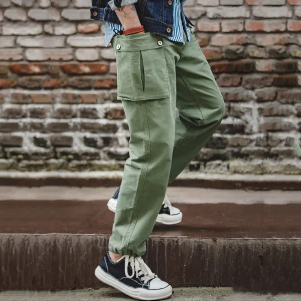 Retro Army Green Paratrooper Pants