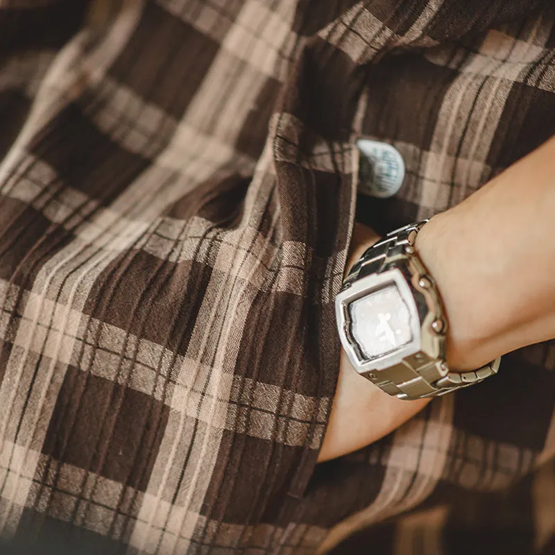 Retro Coffee Check Shirts Coats