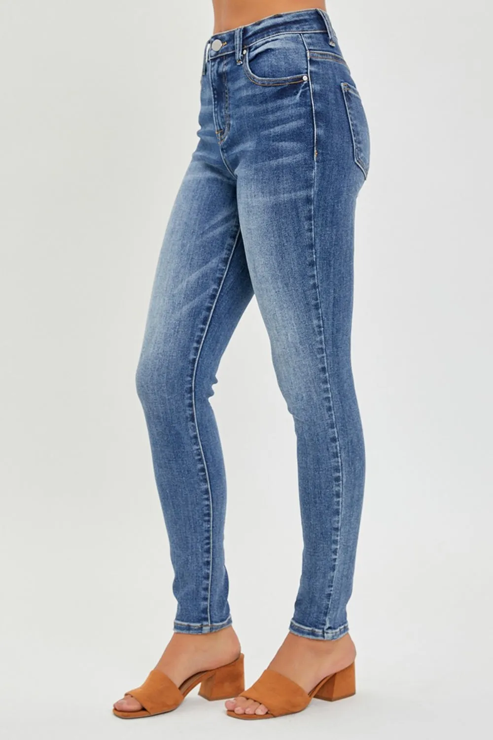 RISEN Full Size Mid Rise Ankle Skinny Jeans - Versatile & Flattering Fit