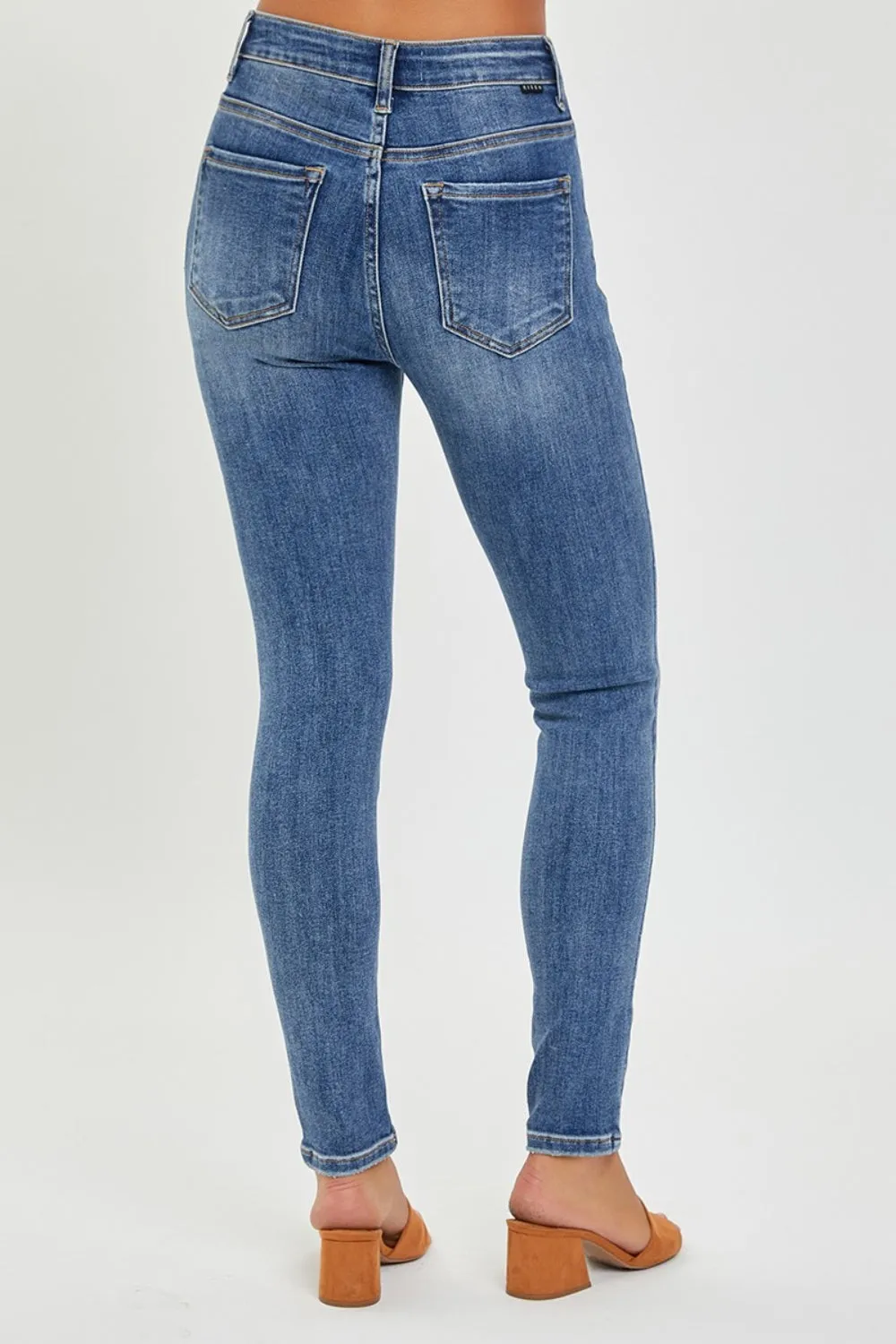 RISEN Full Size Mid Rise Ankle Skinny Jeans - Versatile & Flattering Fit