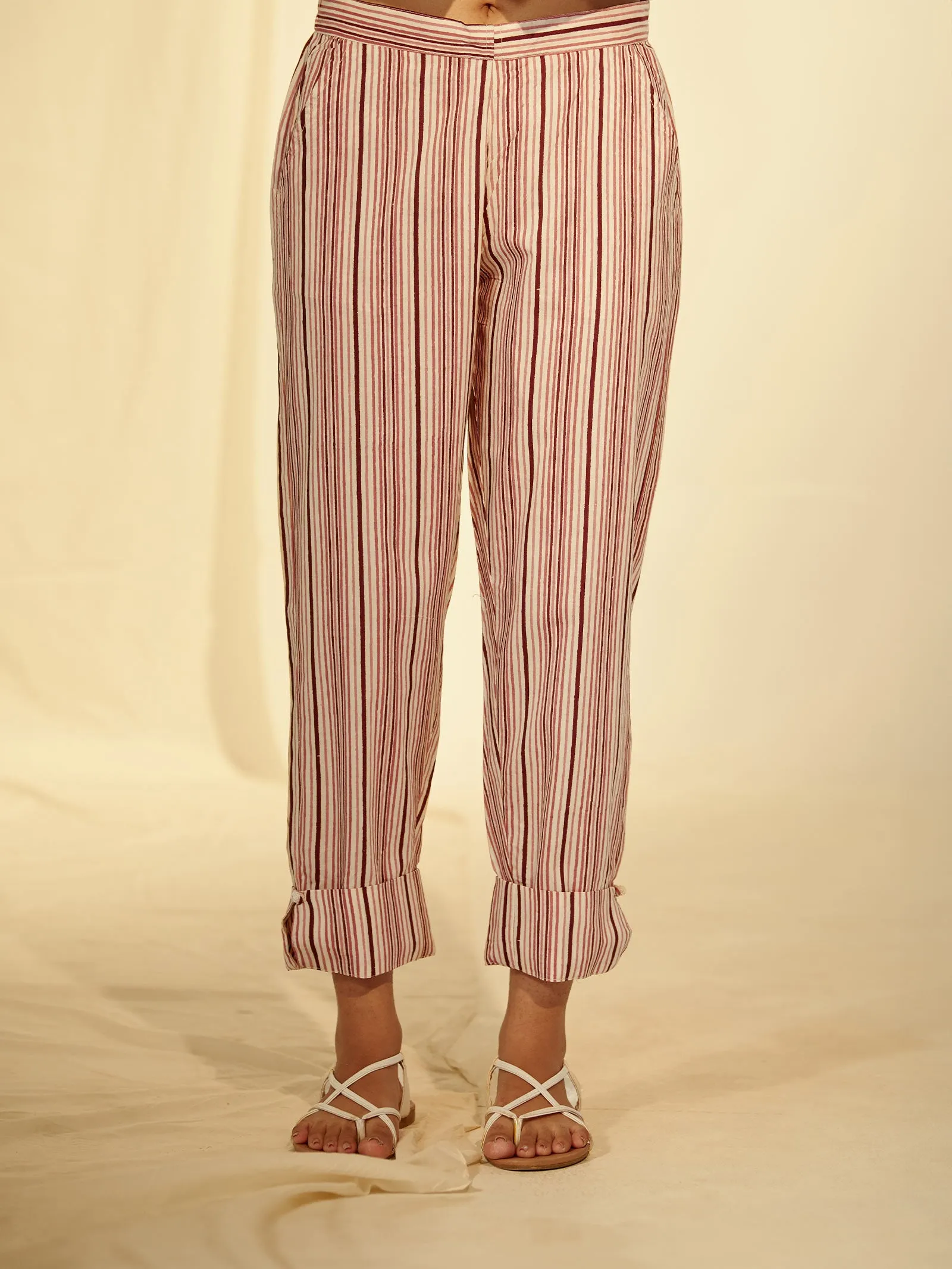 Rosewood Cotton Straight Pant