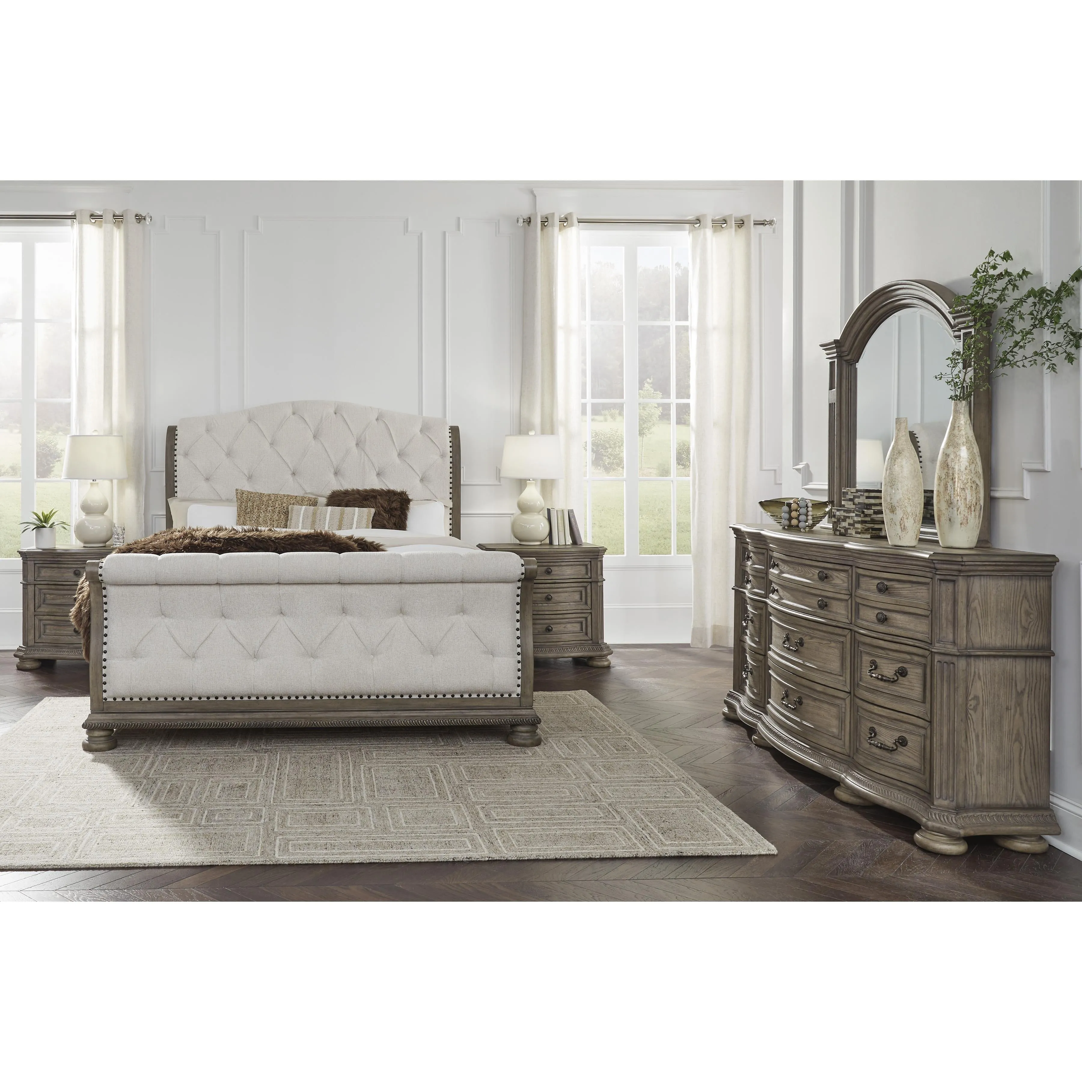 Signature Design by Ashley Ardenfield 9-Drawer Dresser with Mirror B944-31/B944-36