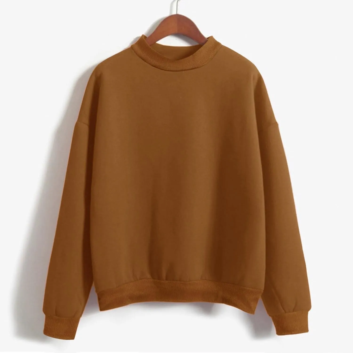 Sweatshirts for Women 2024 Solid Turtleneck Long Sleeve Pullover Tops Casual Comfy Fall Winter Fashion Clothes