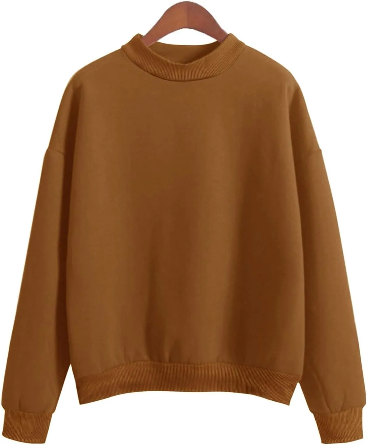 Sweatshirts for Women 2024 Solid Turtleneck Long Sleeve Pullover Tops Casual Comfy Fall Winter Fashion Clothes