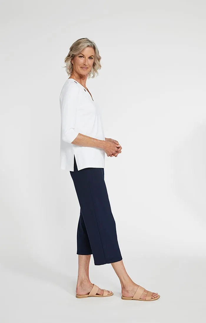 Sympli Jersey Halo Reversible 3/4 Sleeve Top