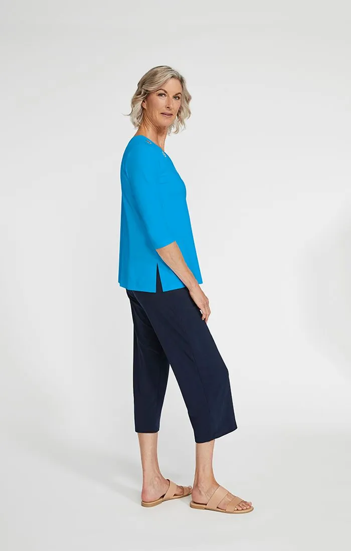 Sympli Jersey Halo Reversible 3/4 Sleeve Top