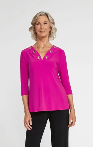 Sympli Jersey Halo Reversible 3/4 Sleeve Top