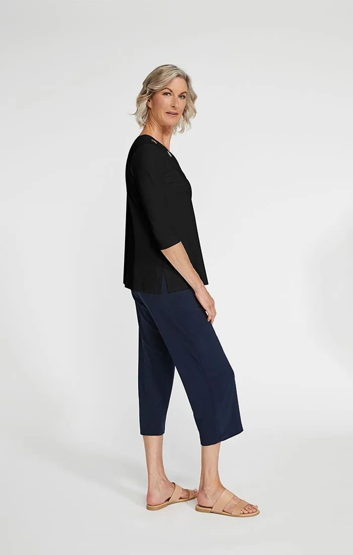 Sympli Jersey Halo Reversible 3/4 Sleeve Top