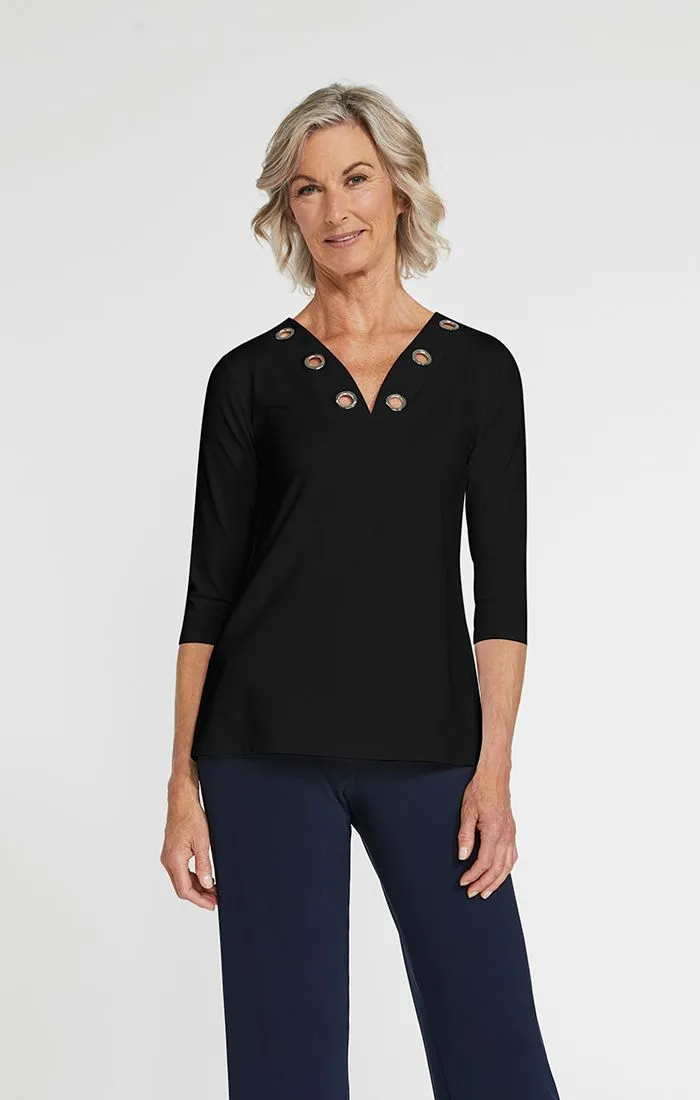Sympli Jersey Halo Reversible 3/4 Sleeve Top