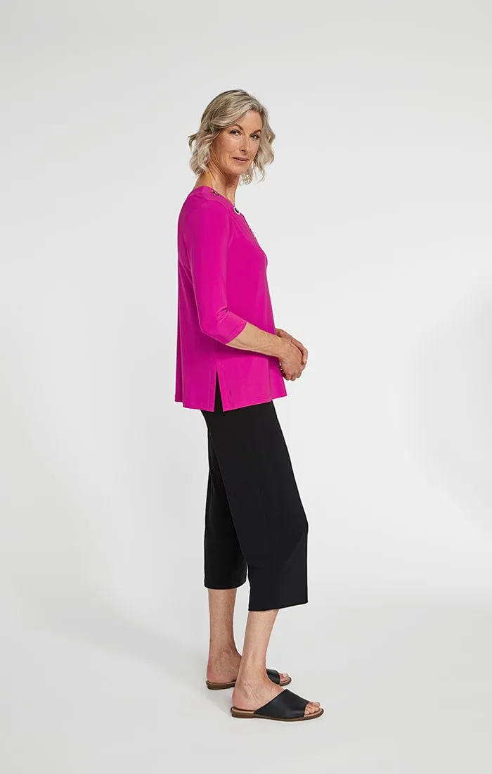 Sympli Jersey Halo Reversible 3/4 Sleeve Top
