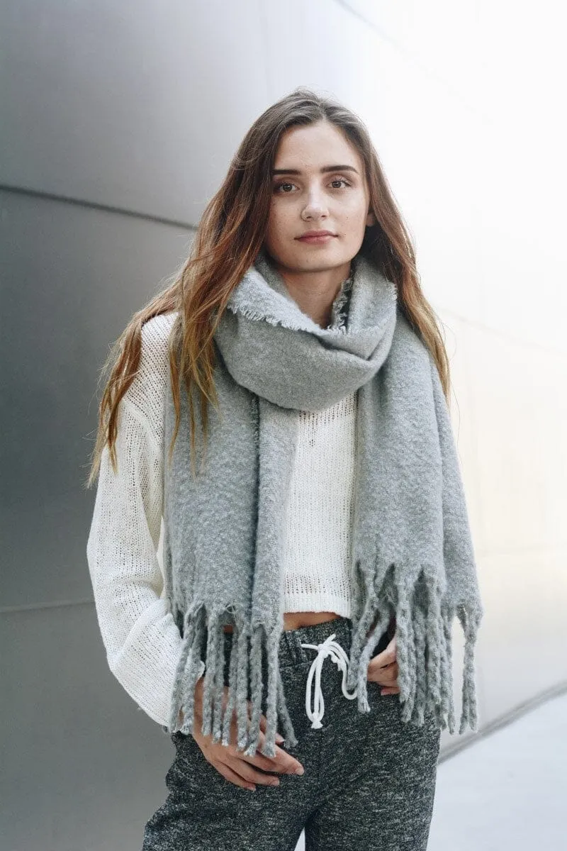 Tassel Trim Blanket Scarf