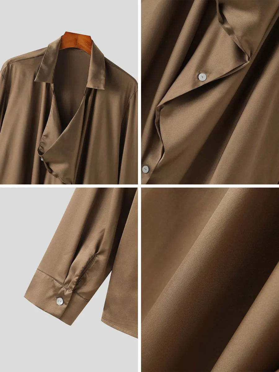 Vintage Ruffled Satin Shirt