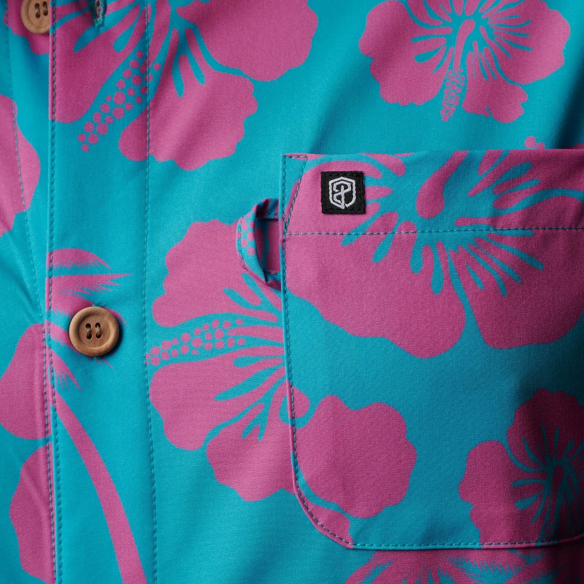 Voyager Button Up (Bayfront Hibiscus)