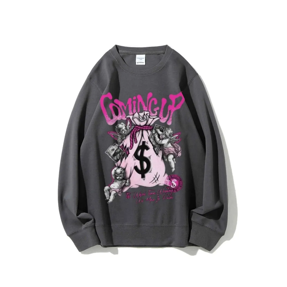 Women Vintage Money Graphic Sweatshirts