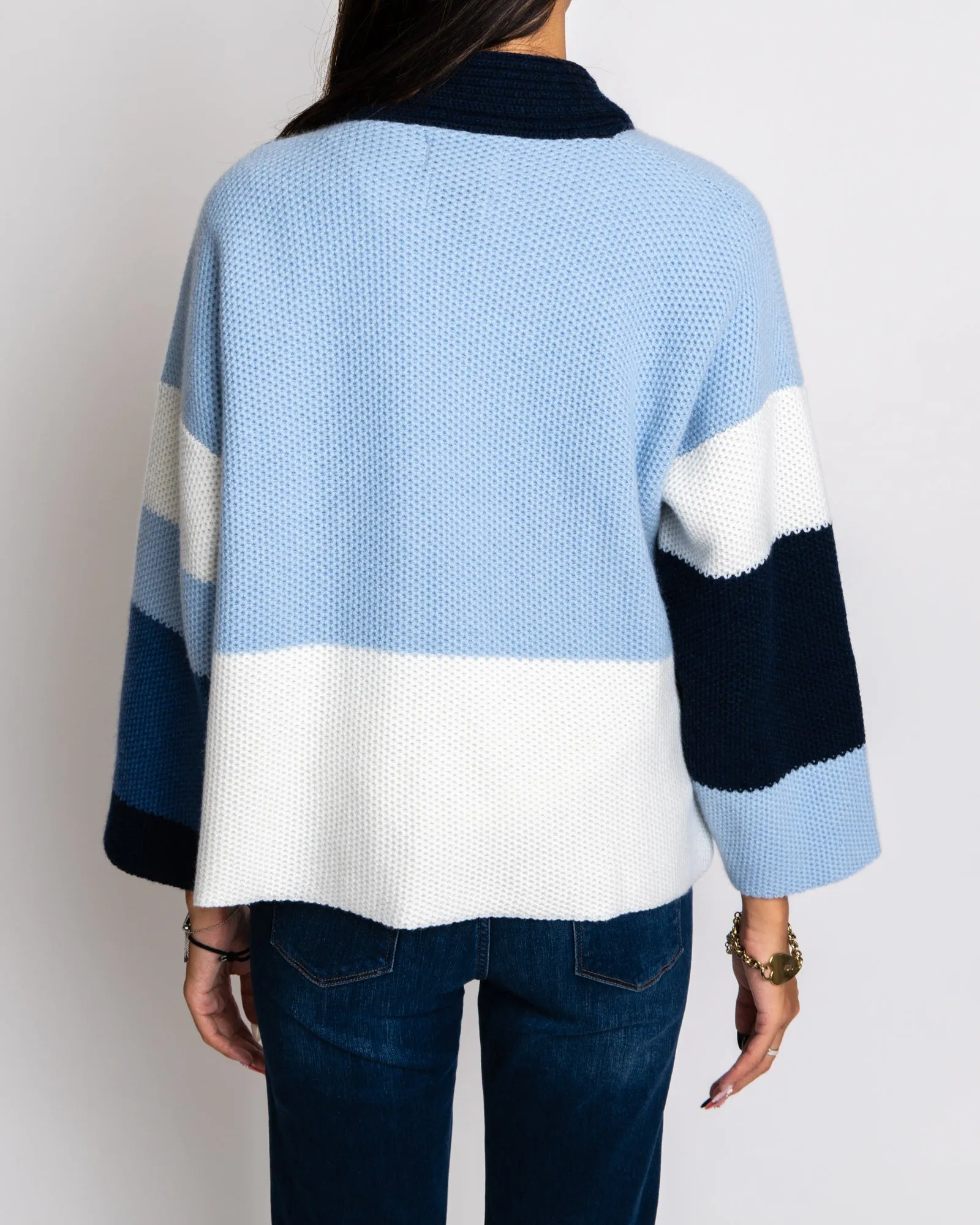 Women's Colorblock 3 4 Patchwork Cashmere Kimono
