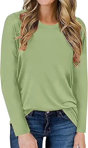 Women's Long Sleeve Graphic Shirts Kindness Print Crew Neck Pullover Tops Fall Shirts