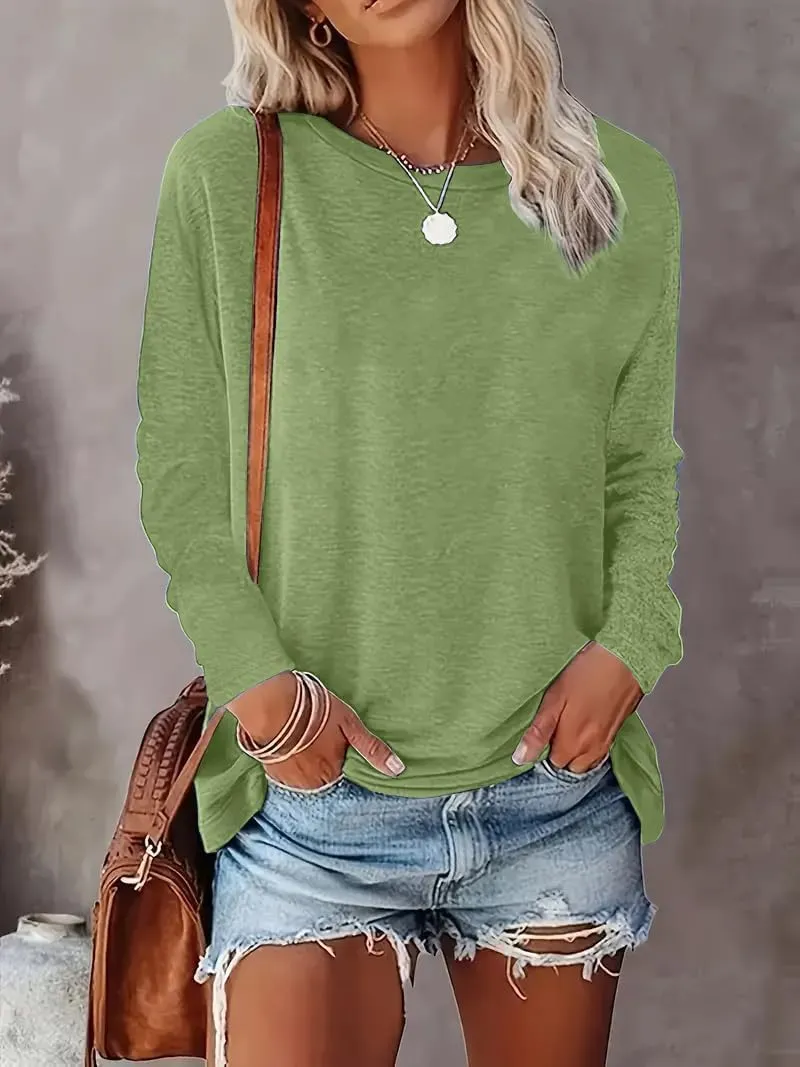 Women's Long Sleeve Graphic Shirts Kindness Print Crew Neck Pullover Tops Fall Shirts