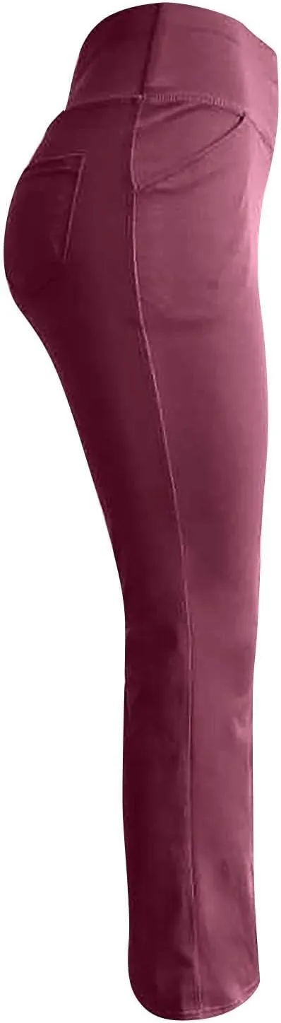 Yoga Pants Women High Waist Elastic Trousers Workout Trousers Work Pants Flare Leggings Bell Bottom Pant 2025
