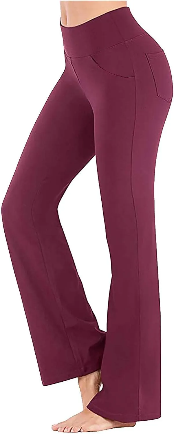 Yoga Pants Women High Waist Elastic Trousers Workout Trousers Work Pants Flare Leggings Bell Bottom Pant 2025