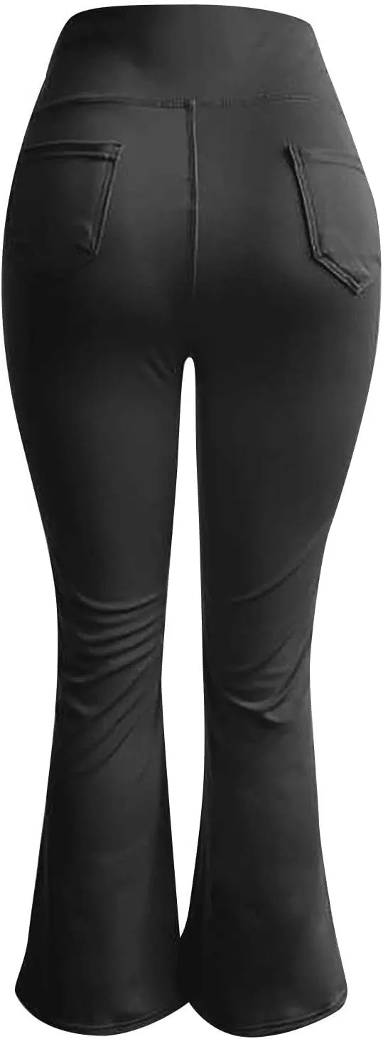 Yoga Pants Women High Waist Elastic Trousers Workout Trousers Work Pants Flare Leggings Bell Bottom Pant 2025